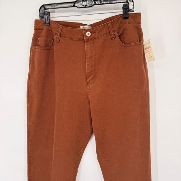 Coldwater Creek brown High-Waisted Jeans Size 14 Straight Leg Cotton stretch new - Picture 4 of 14